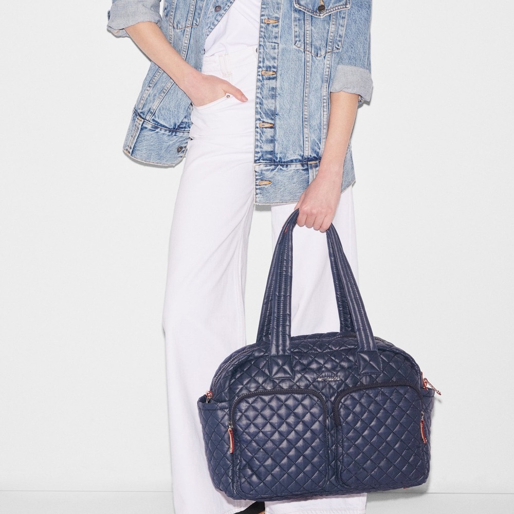 MZ Wallace Nic Ink Quilted Travel Weekender Bag NWT - Picture 12 of 14